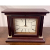 Image 2 : Handpainted Slate Art w/ Mahogany Rotating Square Clock 6T