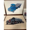 Image 3 :  Collection of vintage colored, Truck prints and 1929 black-and-white Ford model a Pullium moving va