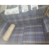 Image 2 : Plaid 2 Seater Couch 61 W, 36 D, 33 T and Floor Lamp 58 T to Top of Finial  