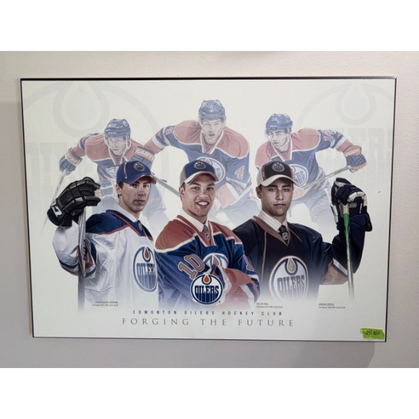 Mounted Promotional Poster For The Edmonton Oilers "Forging The Future"