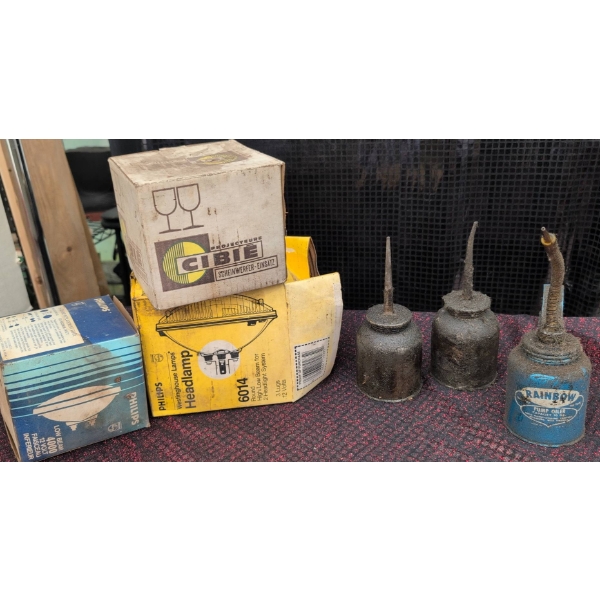 Cibie BH Projecteurs and Philips Headlamp Bulbs with Oil Cans