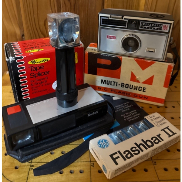 Vintage Camera Accessory Collection - Flashbar II Tape Splicer & More