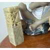 Image 6 : Oriental Decor - Stoneware (26) Fisherman (7T), Asian Stone Name Stamps (2), Green Onyx  Pyramid