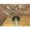 Antique Candelabras w/ Medieval Replica Of A Knights Guard  