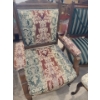 Image 2 : 3 Chairs & Bench.  Armchair 24 w 21 d 38 1/2 h.  Bench 26 w 18 d 18 h.  2 Chairs 19 w 17 1/2 d 37 h