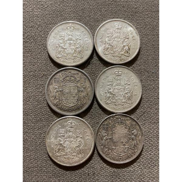 Canadian 50-cent Pieces 11.66 g Silver (.800)