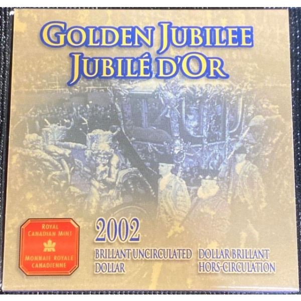 2002 Golden Jubilee Dollar 92.5% Silver 25.175 Grams