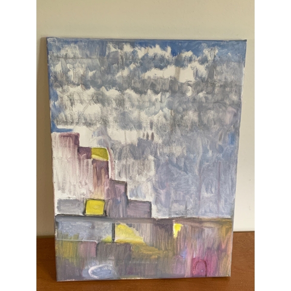 Lauri Ansell Stairs To Clouds Canvass Board  12 x 16