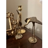 Image 3 : Collection of brass candle holders book end bird sculptures, and a brass picture frame