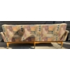 Image 4 : Teak Sofa w/ Jacquard Upholstery & Brass Embellished Legs  