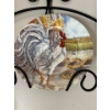 Image 4 : Rooster with Green Yellow and white with collectors plated and holder