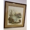 Image 1 : F.Massa Watercolor Landcape Art 26x30 'Swan'