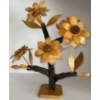 Image 1 : Unique Mid Century Hand Carved Teak Floral Art Centerpiece 27T