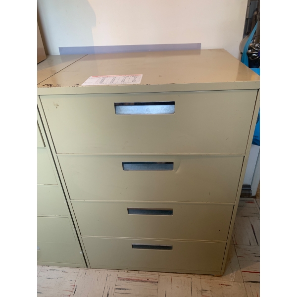 Metal 4-Drawer Filing Cabinet with Dividers in Neutral Tone