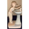 Image 1 :  LLADRO Porcelain Clean Up Time Girl Figurine - 4W, 4D, 8T