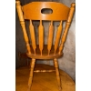 Image 8 : 7 Piece Oak Colonial Style Round Wooden Dining Table - 4 Chairs 2 Leaves 1 Table