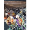 Image 7 : Small Wooden Box w/ Rose Motif, Costume Jewelry and Souvenir Spoons