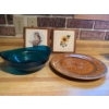 Image 1 : 2 Wall Hangers/ Pot Holders Longchamp Made in France Serving Plate Vintage Teal Serving Dish