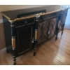 Image 1 : Black Lacquered Sideboard w/ Lion Medallion Details 76 W, 20 D, 40 T 