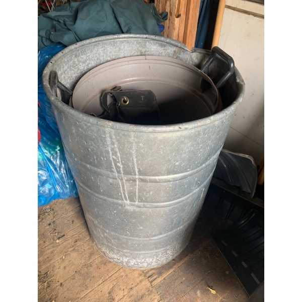 Antique Galvanized Rain Barrel
