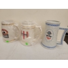 Image 1 : Three Ceramic Beer Steins Featuring Swan Premium, Michelob, and Tsingtao Branding