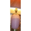 Image 3 : Two Vintage Pink Lamps w/ Brass Wall Hanging Candles & Baskets   14"tall