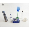 Image 2 : Collection Of Vintage Art Glass , Blue Glass Pedestal Bowl And More.