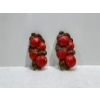 Chalk Fruits, Apples with Brown Leaves