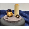 Image 2 : Pumpkin and Cylinder Snuff Bottles with Spoons 2H & 3.5H 