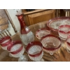 Image 4 : Set of vintage Ruby Indiana Glass Diamond Point Ruby Flash glassware