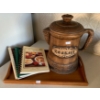 Image 1 : Rustic Farmhouse Chic Cookie Jar, Wooden Serving Tray and Cook Books! 
