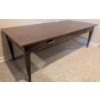 Image 2 : Dark Oak Vintage Coffee Table with Brass Handle Accents