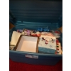 Image 1 : Large Tote of Misc. Holiday Items Incl. Wrap and more, and Bag Full of Crochet? Tools 