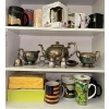 Image 1 : Cupboard Of Goodies   Coffee Mugs Galore w/ Silver Plated Tea Sets
