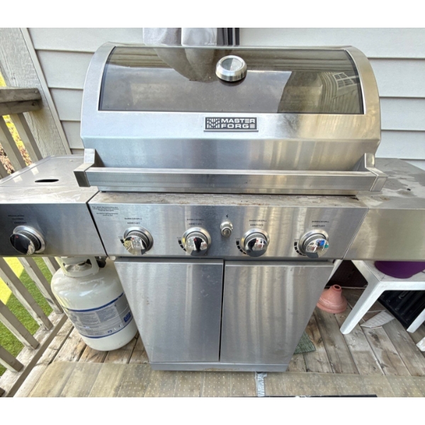 Master Forge Propane BBQ Grill w/ Side Searing Feature 56x21x45 w/ Propane Bottle 