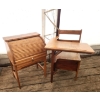 Image 1 : Antique School Desk ( 31"H x 21.5"W x 31"D) and Small Roll Up Desk ( 31"H x 21.5" x 31"D)