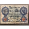 Image 1 : 1920 German Reichsbanknote 20 Mark Banknote, Serial Number D-3274130