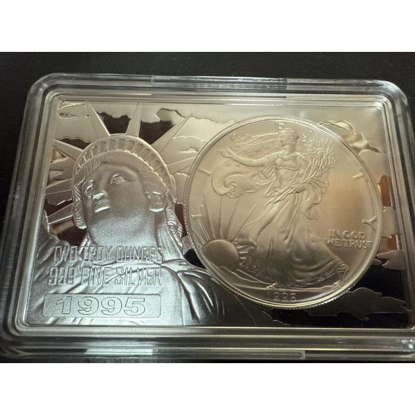 1995 3 Troy Ounce USA Special Limited Anniversary Coin & Bar United States Mint 5000 Mintage