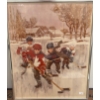 Image 1 : Framed 16" x 20" Hockey-Themed Artwork with Reverse Bicycle Image