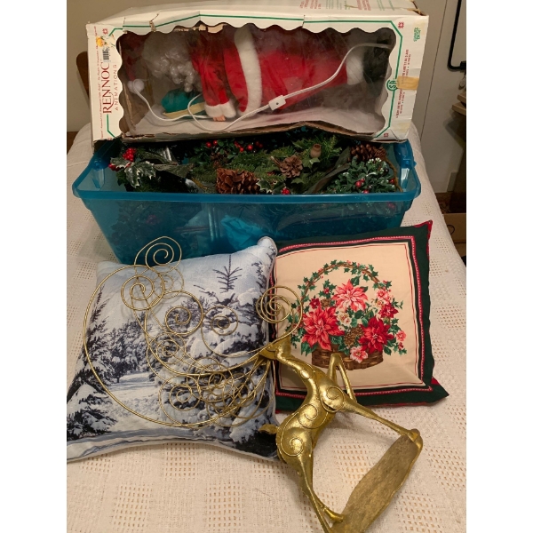 Holiday Decorations & Decor - Throw Pillows Wreaths Light Up Talking Santa & More