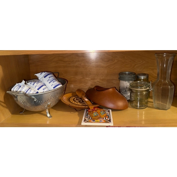Vintage House Wares - Glass Vase Vintage Mason Jars Footed Colander & more 