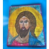Image 1 : Head of Christ Russian Style  Painted on a Wooden Board - 10x12 
