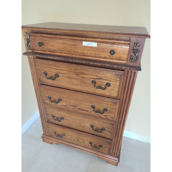 Decorative 5 Drawer Dresser 38 w, 54 h, 18 d
