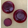 Image 2 : Vintage Anchor Hocking Royal Ruby Red Small Glass Vases (2) Plus Tulip Candle Holder (No. 739) 