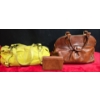 Image 2 : 2 Leather Handbag/Purses, Yellow and Brown Leather Bag with Wallet