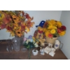Image 1 : Collection of Vases- Tallest: Crystal Vase 9 T w/ Fall Flowers, Ring Holder and More!