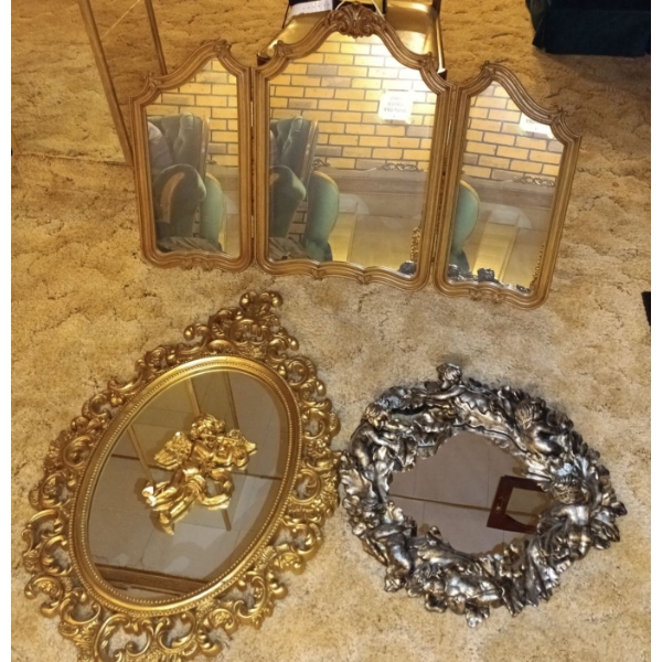Various Hangable Vanity Mirrors (3) 