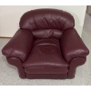 Image 1 : Campio Furniture, Made in Canada, Leather Burgundy Single Couch in Great Condition - 43W, 35D, 34T 