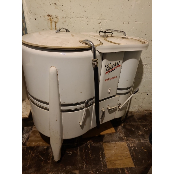 Antique Washing Machine, White Spiralator 37 T, 35 L, 22 W,  Untested