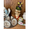 Image 3 : 2x vintage ceramic lady head vase, likely from the 1950s or 1960s, vintage Glo-Hill relish tray, spe